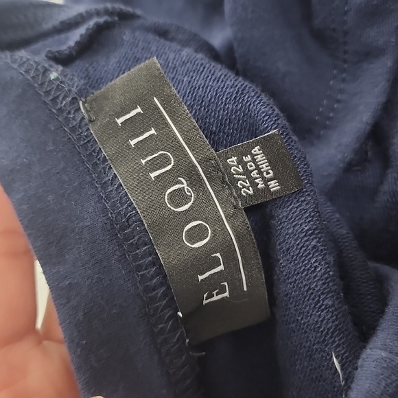 Eloquii Oversized Navy Blue Lounge Sweatshirt Open Back & Tie Detail - Picture 7 of 7